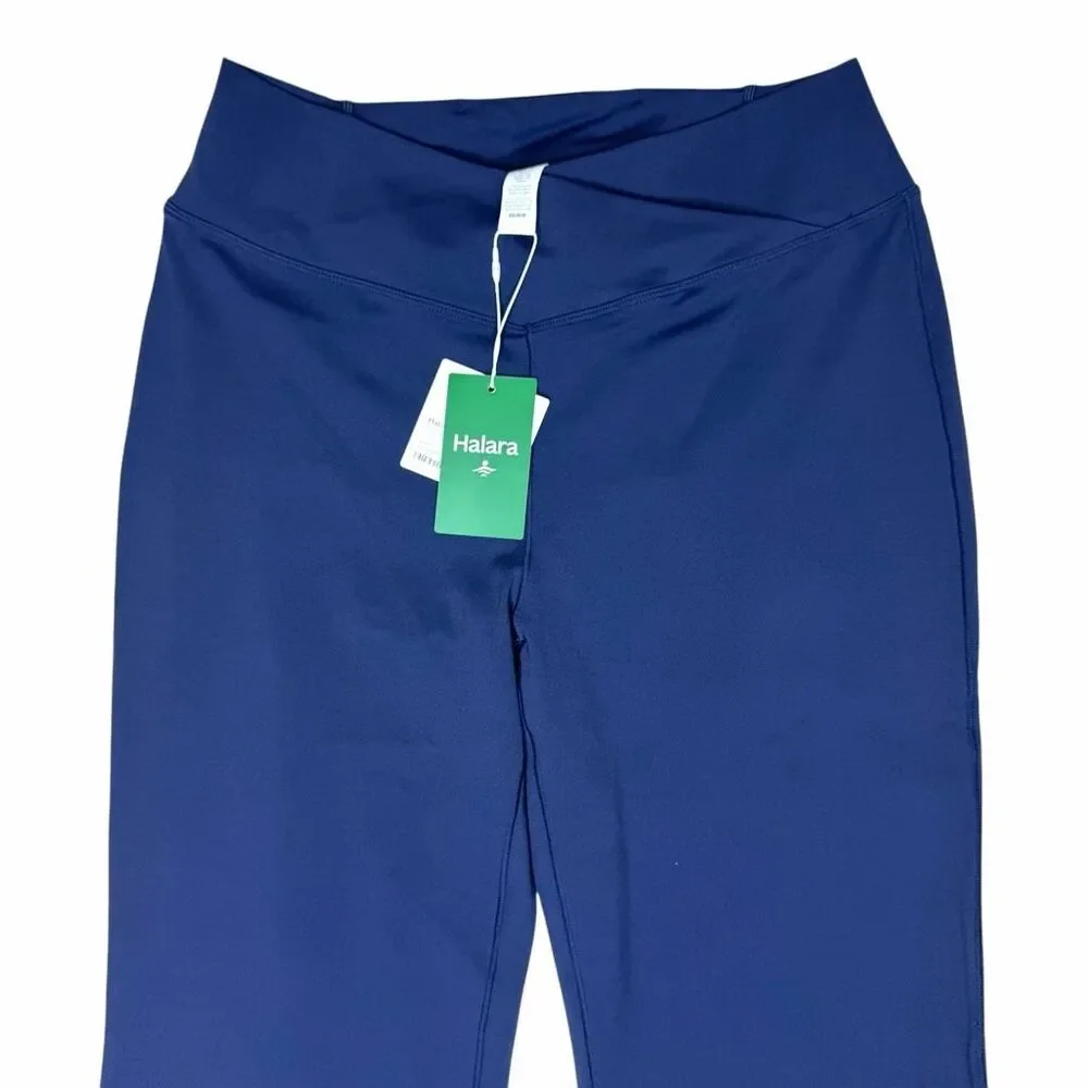 NEW HALARA HaloTek Air Navy Blue Flare Yoga Pants Women’s XL Petite Stretch Athl